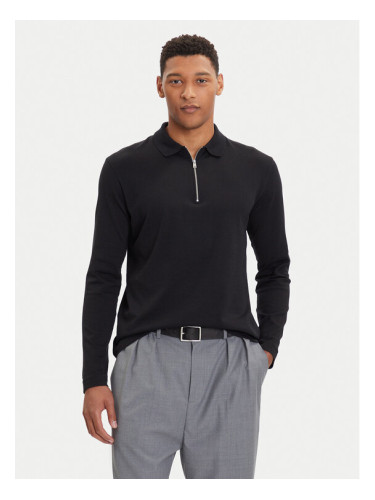 Marc O'Polo Тениска с яка и копчета M29 2144 52078 Черен Regular Fit