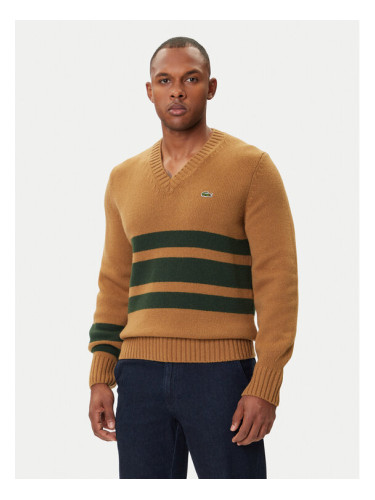 Lacoste Пуловер AH5180 Кафяв Regular Fit