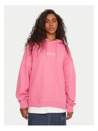 Roxy Суитшърт Lineup ERJFT05016 Розов Oversize