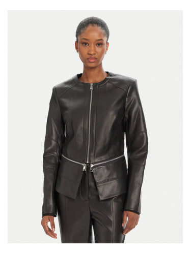 KARL LAGERFELD Яке от имитация на кожа A3W14050 Черен Slim Fit