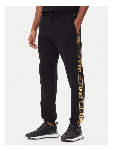 Plein Sport Долнище анцуг PAEC MJT2602 STE003N Черен Regular Fit