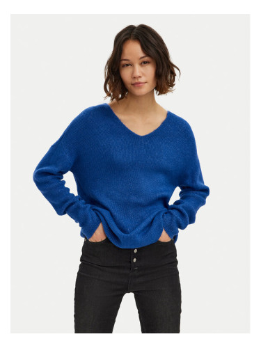 Vero Moda Пуловер Crewlefile 10233357 Син Loose Fit