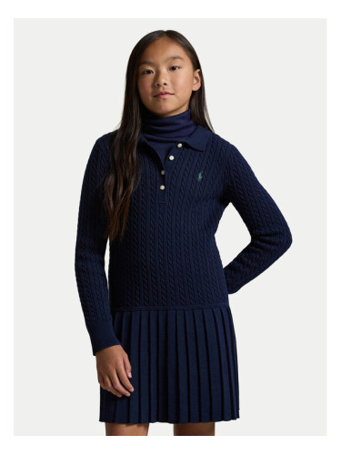 Polo Ralph Lauren Плетена рокля 313978841001 Тъмносин Regular Fit