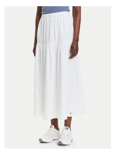 Tommy Jeans Пола тип трапец DW0DW20980 Бял Regular Fit