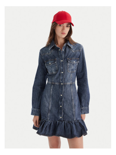 Tommy Jeans Дънкова рокля Western DW0DW21635 Син Regular Fit