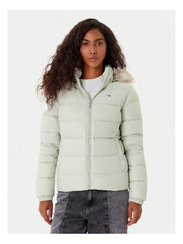 Tommy Jeans Пухено яке Basic DW0DW18312 Зелен Slim Fit