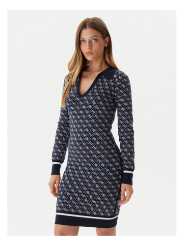 Guess Плетена рокля W5BK25 Z3JD2 Тъмносин Slim Fit