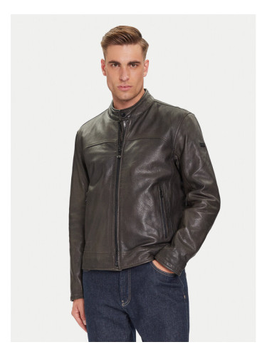 JOOP! Кожено яке Cleary 80000863 Сив Regular Fit