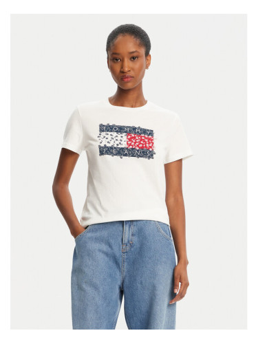 Tommy Jeans Тишърт Floral Flag DW0DW20897 Бял Regular Fit
