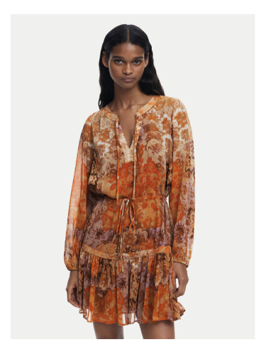 Desigual Ежедневна рокля Bohoshort 25WWVW18 Оранжев Relaxed Fit