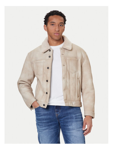 Guess Яке от имитация на кожа M5BL0I W2500 Бежов Regular Fit