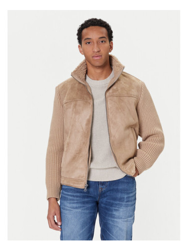 Guess Яке от имитация на кожа M5BR79 Z5570 Бежов Regular Fit