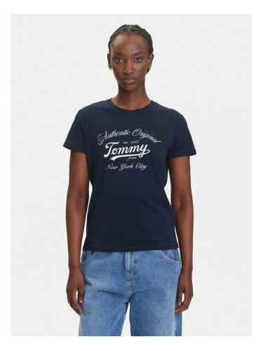 Tommy Jeans Тишърт Essential DW0DW21404 Тъмносин Regular Fit