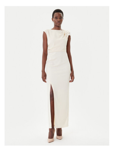 Rinascimento Официална рокля CFC0020094002 Бежов Slim Fit