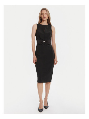 Rinascimento Коктейлна рокля CFC0125073003 Черен Slim Fit