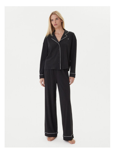 Tommy Hilfiger Пижама UW0UW06142 Черен Relaxed Fit