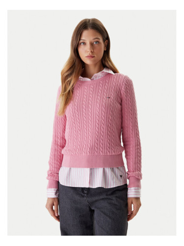 Tommy Jeans Пуловер Cable Essential DW0DW22165 Розов Regular Fit