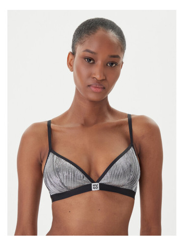 HUGO Сутиен бралет Plisse 50549909 Сребрист