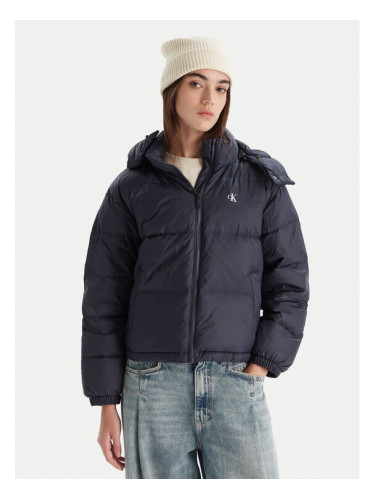 Calvin Klein Jeans Пухено яке Essential LV047D501G Тъмносин Relaxed Fit