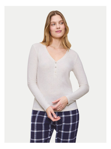 Triumph Тениска на пижама Mix&Match 10225031 Екрю Regular Fit