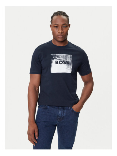 BOSS Тишърт Te_Wheel 50546381 Тъмносин Regular Fit