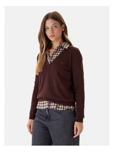 Tommy Jeans Пуловер Essential DW0DW19888 Кафяв Regular Fit