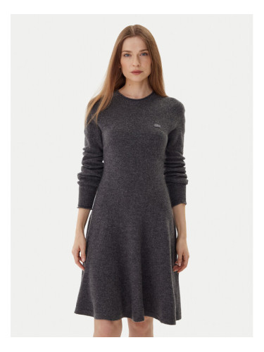 Lacoste Плетена рокля EF4161 Сив Regular Fit