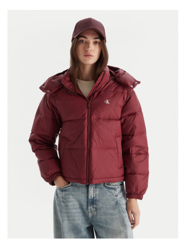 Calvin Klein Jeans Пухено яке Essential LV047D501G Бордо Relaxed Fit