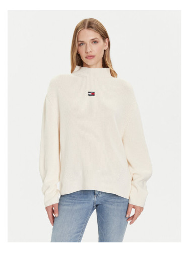 Tommy Jeans Пуловер Badge DW0DW21676 Екрю Relaxed Fit