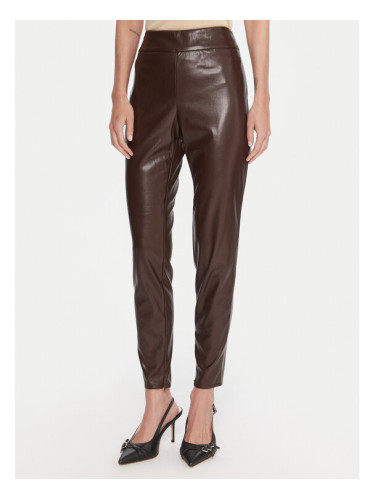 Guess Панталони от имитация на кожа W4BB18 WGIK0 Черен Slim Fit