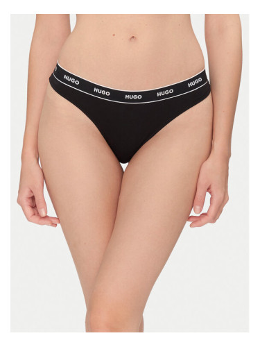 HUGO Бикини тип прашка Thong Stripe Pyp 50545700 Черен