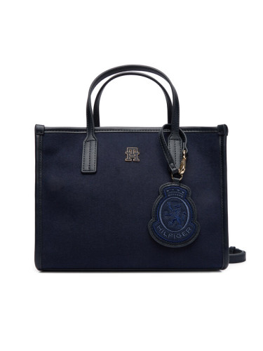 Tommy Hilfiger Дамска чанта Th City Small Tote Melton AW0AW17852 Тъмносин