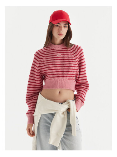 Tommy Jeans Пуловер Badge DW0DW21677 Розов Regular Fit