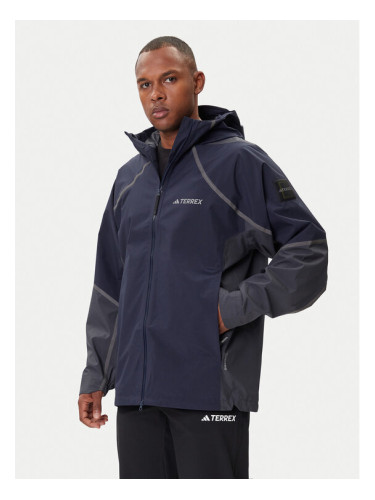 adidas Яке за дъжд Nat Geo Climaproof KC2343 Тъмносин Loose Fit