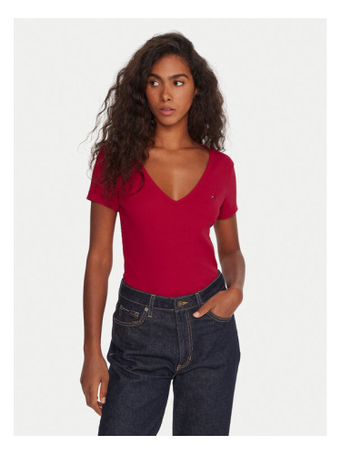 Tommy Jeans Тишърт Essential DW0DW17385 Розов Slim Fit