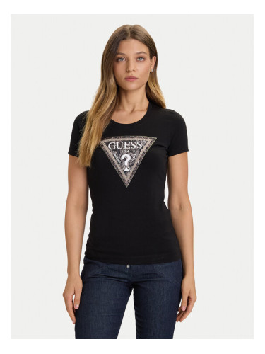 Guess Тишърт W5BI15 J1314 Черен Slim Fit