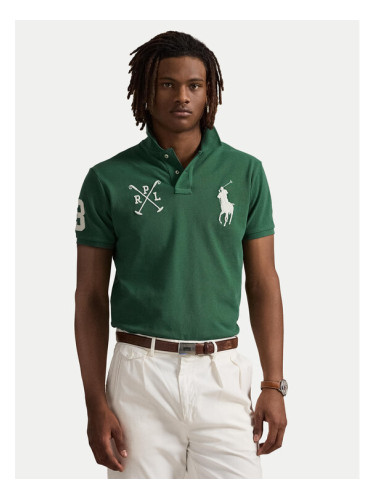 Polo Ralph Lauren Тениска с яка и копчета 710978082001 Зелен Custom Slim Fit