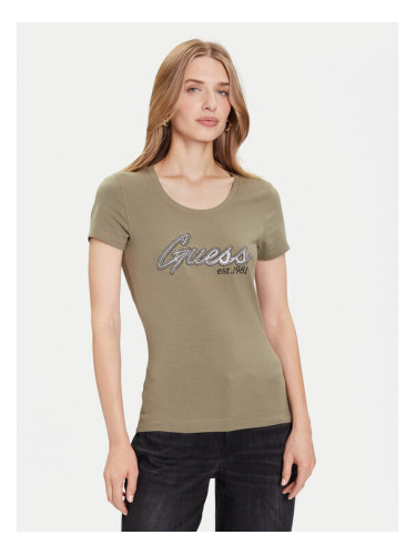 Guess Тишърт W5YI16 J1314 Зелен Regular Fit
