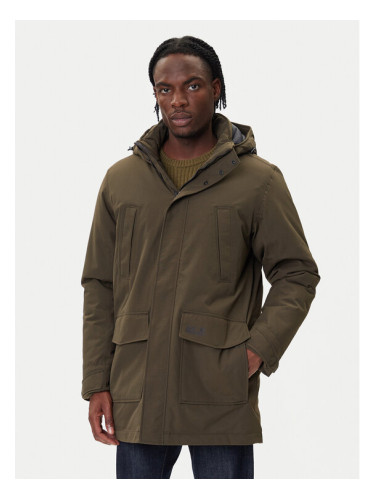 Jack Wolfskin Парка Canyon Shield A65119 Зелен Regular Fit