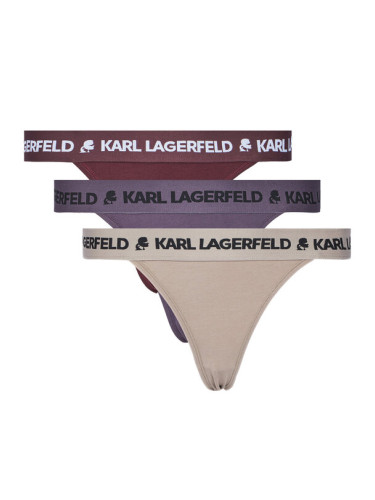 KARL LAGERFELD Комплект 3 чифта бикини бразилиана A1W47159 Цветен