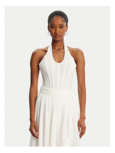 Bardot Боди Trey Halter Neck 60030TB Бял Slim Fit