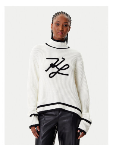 KARL LAGERFELD Поло A4W18051 Бял Regular Fit