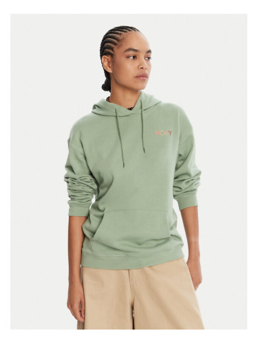 Roxy Суитшърт ERJFT04996 Зелен Regular Fit