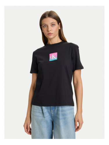 Calvin Klein Jeans Тишърт Classic Monogram LV047D874G Черен Regular Fit