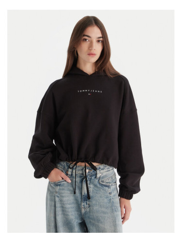 Tommy Jeans Суитшърт Bling Linear DW0DW21607 Черен Regular Fit