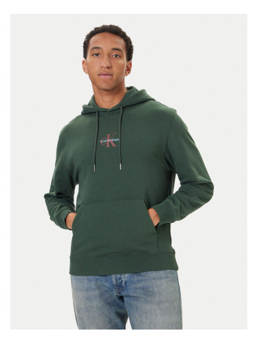 Calvin Klein Jeans Суитшърт LV04RD243G Зелен Regular Fit