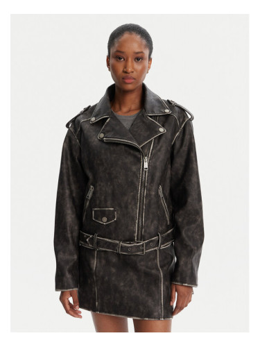 Guess Яке от имитация на кожа W5YL04 WHDI0 Сив Regular Fit