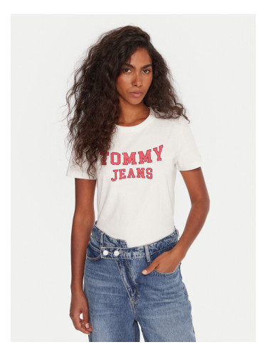 Tommy Jeans Тишърт Varsity DW0DW21966 Бял Regular Fit