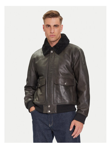 JOOP! Кожено яке Falko 80000864 Сив Regular Fit