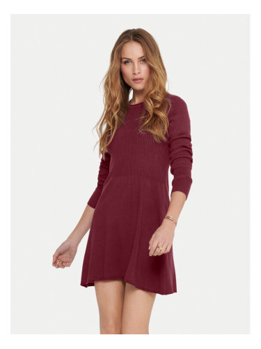 ONLY Плетена рокля Alma 15185761 Бордо Regular Fit